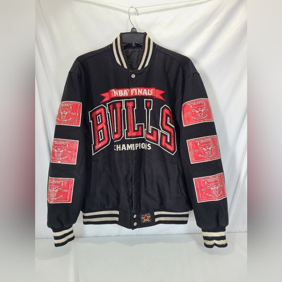 Vintage Rare Chicago Bulls 90s NBA Championships Jacket Leather Reversible